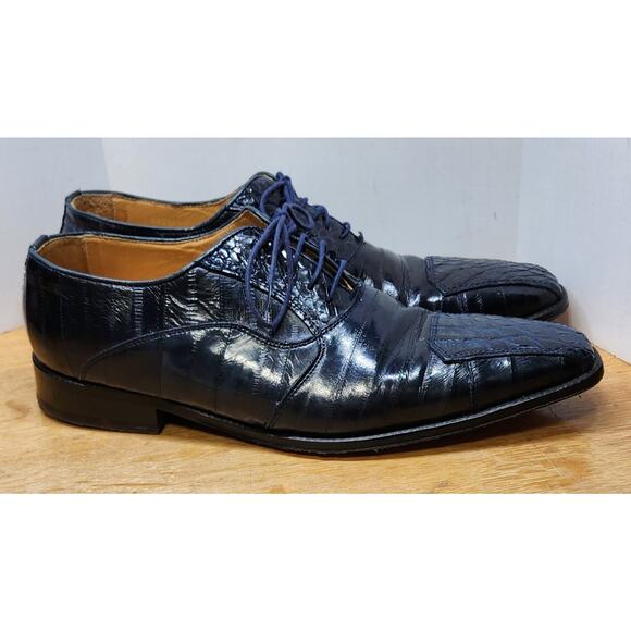 David Eden Navy 12 Crocodile/eel pattern EUC main image 11